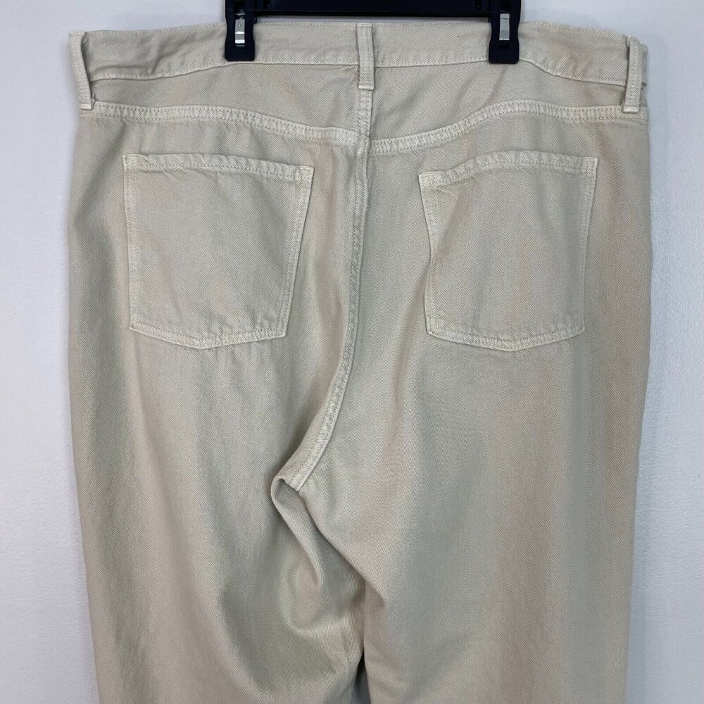 Old Navy Jeans 16 Tall High-Rise Slouchy Straight Crop Sand Non-Stretch Women's - Picture 6 of 12